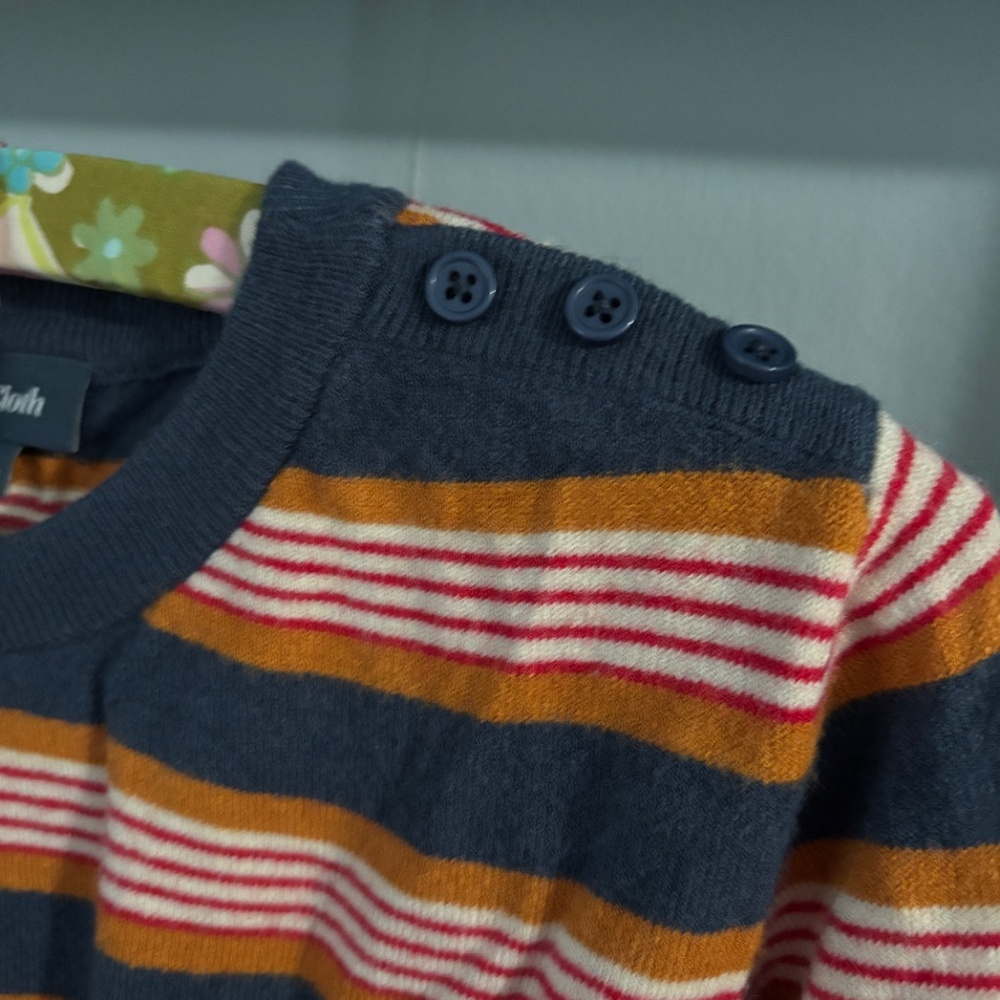 Modcloth Blue Striped Crew Neck Sweater - Picture 2 of 5